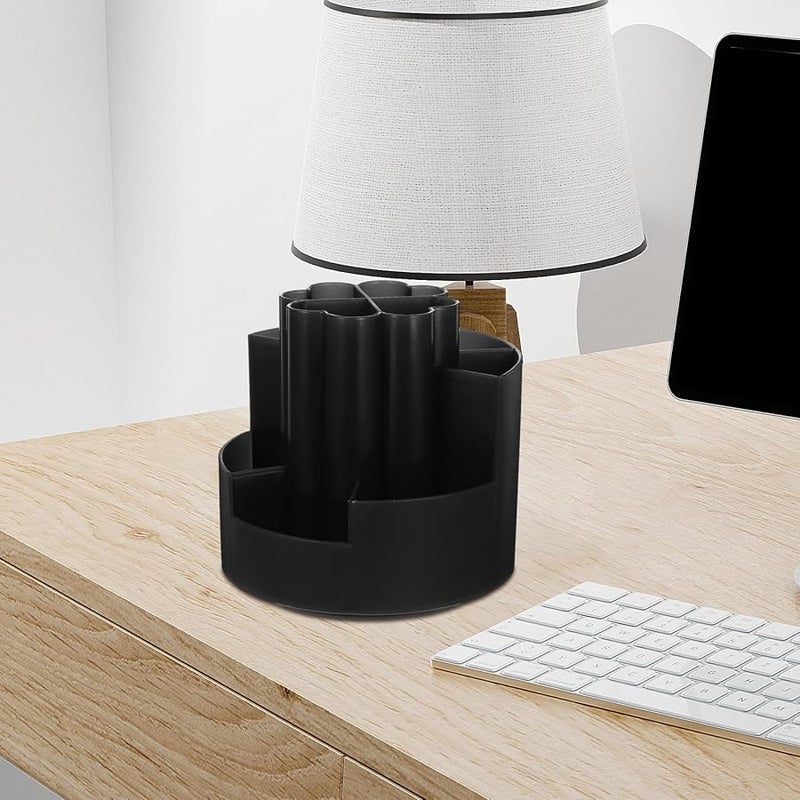Black Rotating Pencil Holder 360 Spinning Desk Organizer Pen Storage Cup for Office Student - Image 4